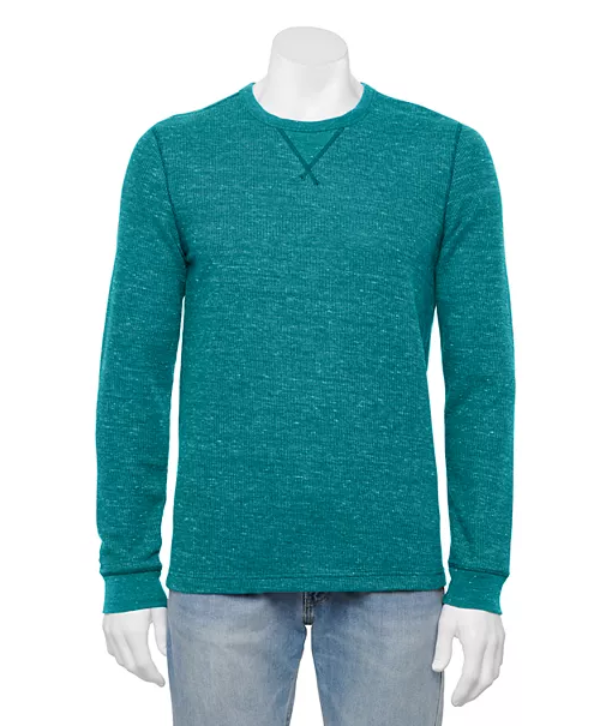 Men's Sonoma Goods For Life Supersoft Thermal Crewneck Top (Various Colors & Designs) - $4.32