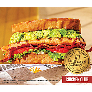 The Habit Burger Grill: Spend $2+, Get One Chicken Club Sandwich Free + Free Store Pickup
