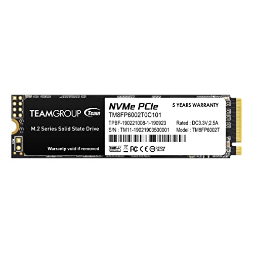 TEAMGROUP MP33 2TB SLC Cache 3D NAND TLC NVMe 1.3 PCIe Gen3x4 M.2 2280 Internal Solid State Drive SSD (Read/Write Speed up to 1,800/1,500 MB/s) $109.99