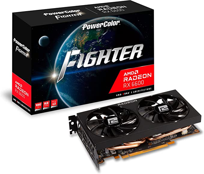 PowerColor Fighter AMD Radeon RX 6600 Graphics Card with 8GB GDDR6 Memory $259.99