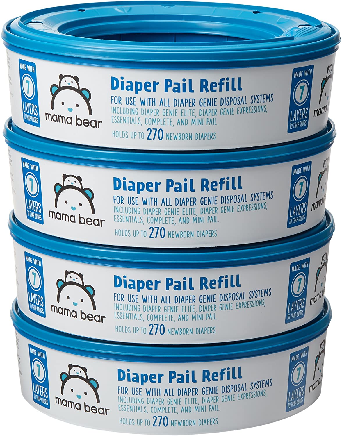 Amazon Brand Mama Bear Diaper Pail Refills for Diaper Genie Pails