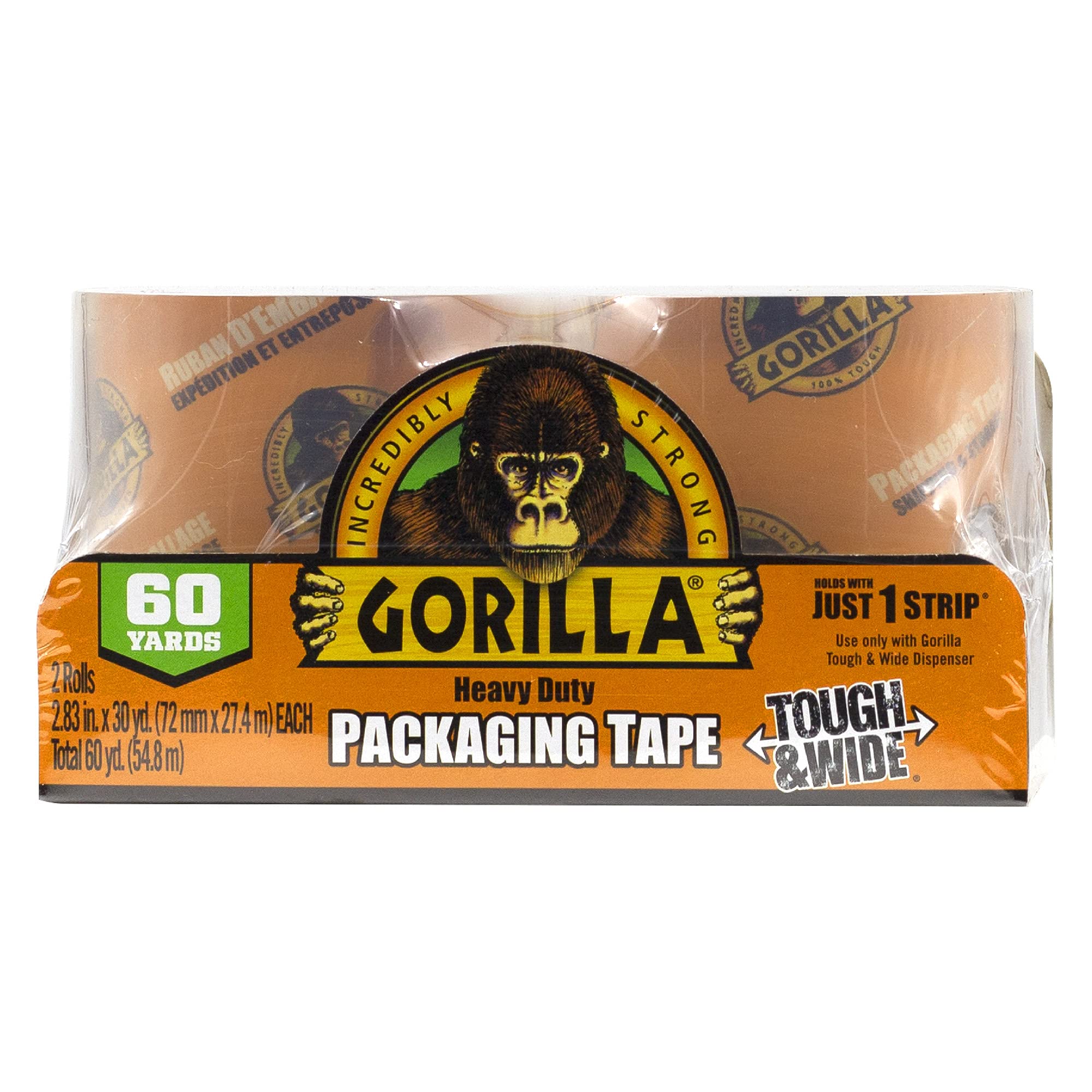 Gorilla Packing Tape Tough & Wide for Moving, Shipping, Storage, 2.83" x 30 yds 2-Pack $8 Shipped Amazon Prime