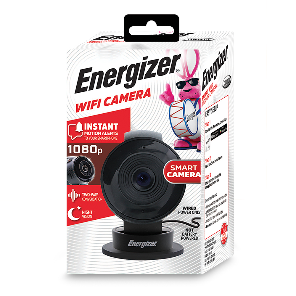 Energizer 1080P Smart Wi-Fi Indoor Wired Security Camera $16.88 + Free Shipping w/ Walmart+ or Orders $35+
