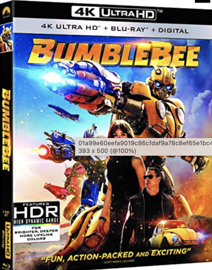 Bumblebee (4K Ultra HD + Blu-ray) $7.99 + Free S&H w/ Walmart+ or $35+