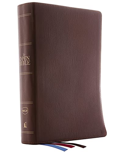 The NKJV, Open Bible, Genuine Leather, Brown, Red Letter, Comfort Print: Complete Reference System: Thomas Nelson: 9780785222408: Amazon.com: Books $66.99