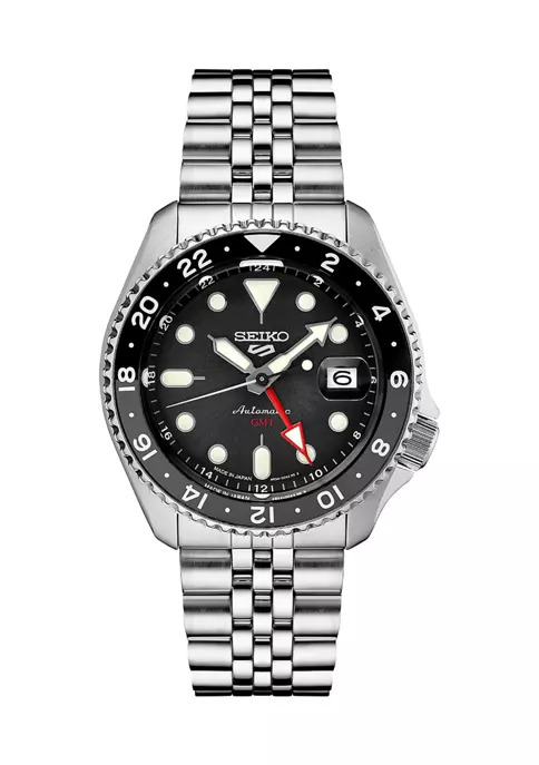 Seiko 5 Sports SKX GMT Series Stainless Black Dial Watch