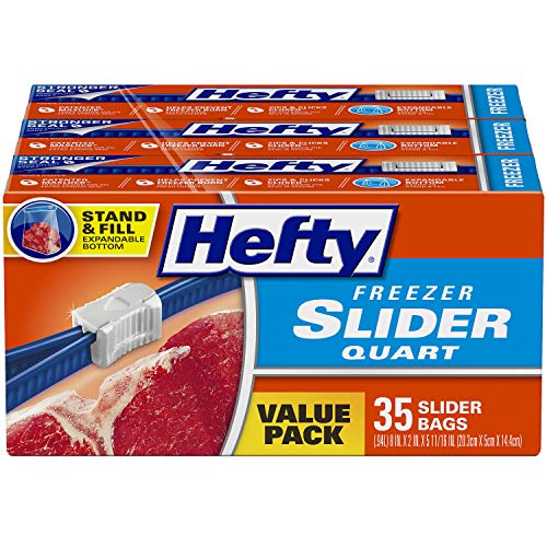 105 Count - Hefty Slider Freezer Storage Bags for $8.15 - Amazon