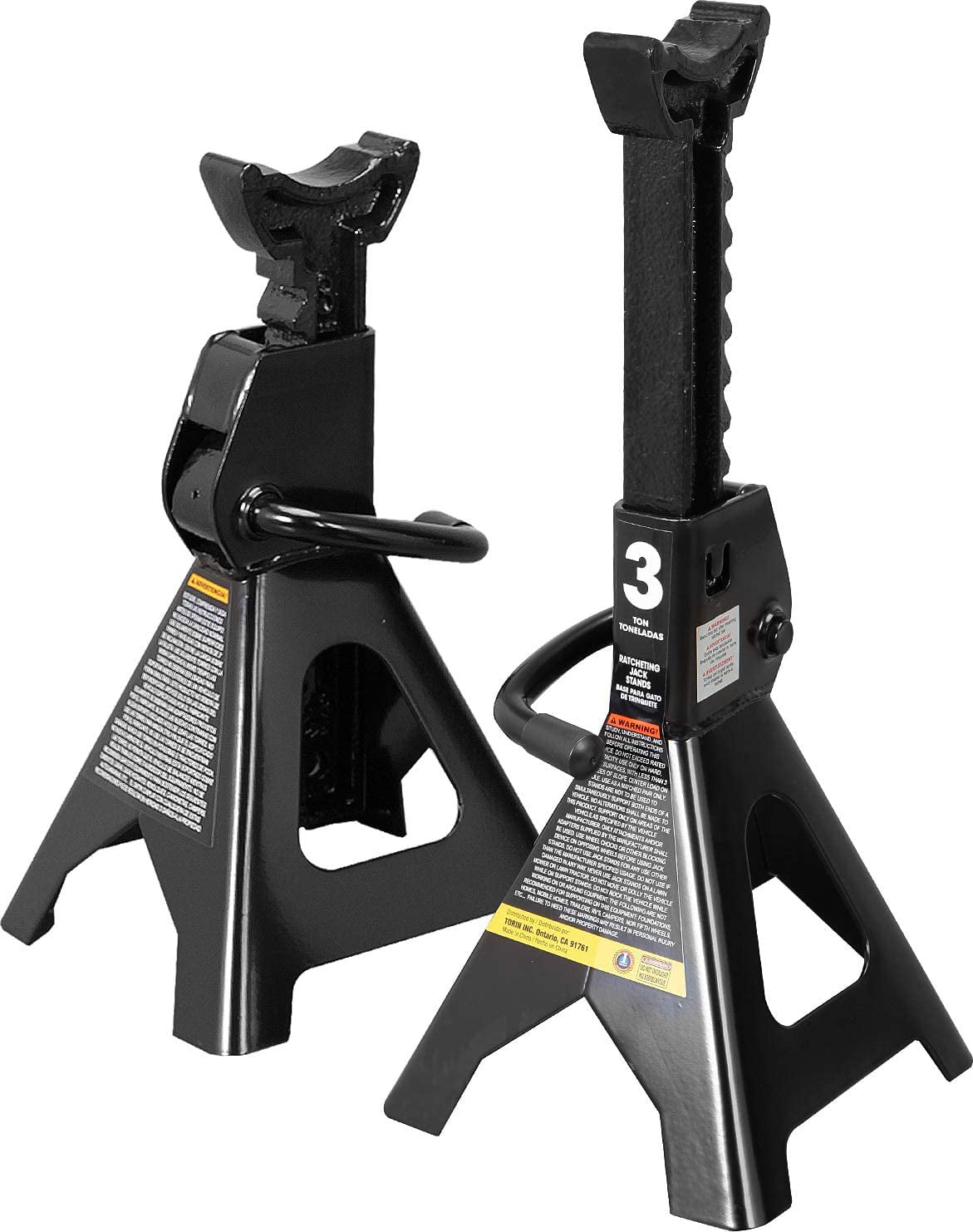 Torin DT43202B Steel Jack Stands: 3 Ton (6,000 lb) Capacity, Black, 1 Pair - Walmart.com $28.17
