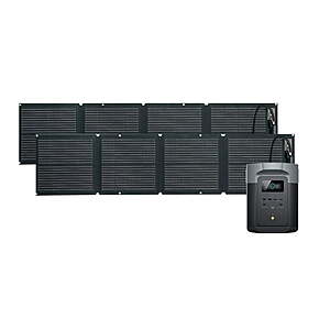 3400-Watt EcoFlow DELTA 2 Max Portable Power Station With X Boost Technology + 2 pcs 110W Solar Panel $819.98