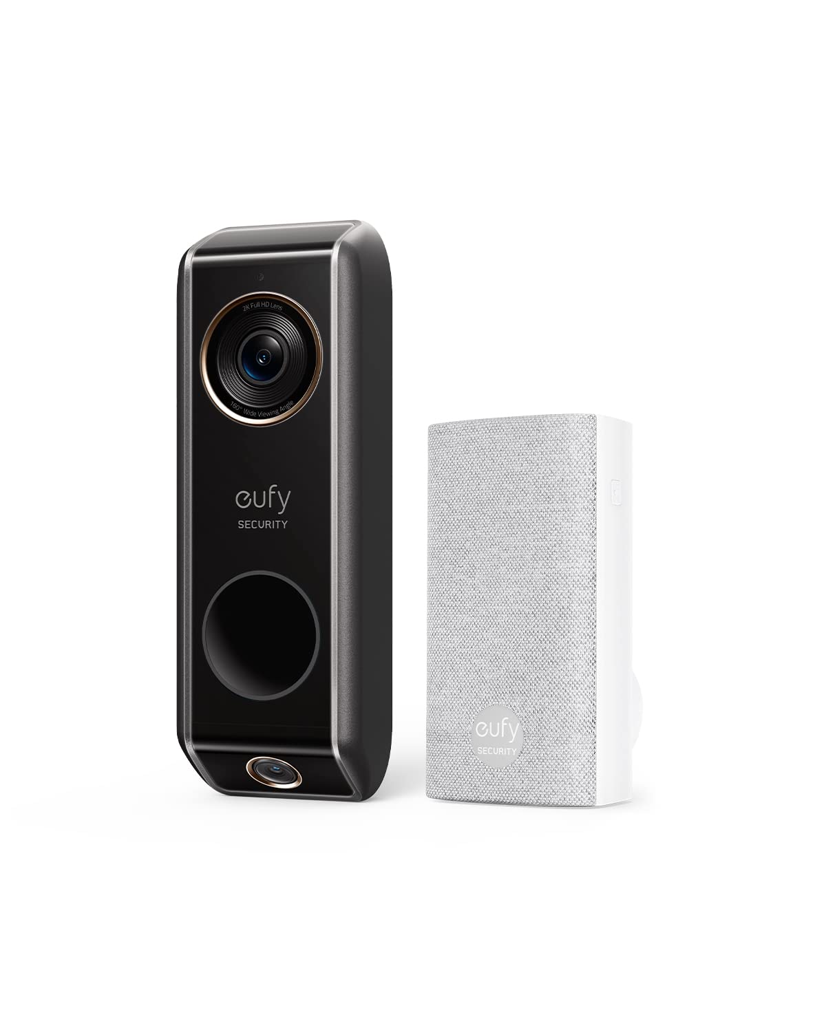 eufy Security S330 Video Doorbell (Wired) with Chime, Dual Cam, Delivery Guard, 2K with HDR, No Monthly Fee, 16-24V, 30VA, homebase NOT Supported $129