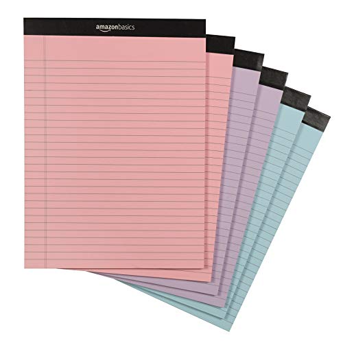 Amazon Basics Wide Ruled 8.5 x 11.75 inch Lined Writing Note Pads 6 Pack (50 sheet Pads) $7.76