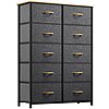 10-Drawer Yitahome Dresser w/ Sturdy Steel Frame, Wooden Top &amp;amp; Easy Pull Fabric Bins (Cool Gray) $41.75 + Free Shipping