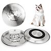 Yummy Cat 4-pc Stainless Steel Shallow Food Bowls
