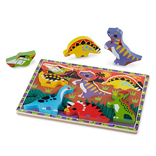 Melissa & Doug: 7-Pc Dinosaur Wooden Chunky Puzzle $8.90, 8-Pc Safari Wooden Chunky Puzzle $9.60 & More + Free Shipping w/ Prime or on $25+