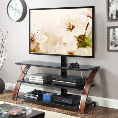 Whalen Payton 3-in-1 Flat Panel TV Stand for TVs up to 65" (Brown Cherry or Charcoal) $100 + Free Shipping