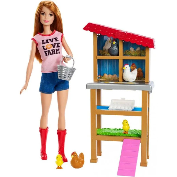 Barbie Chicken Farmer Doll & Henhouse Playset w/ 3 Chickens, 2 Chicks & Accessories $16 + Free Shipping w/ Prime or $25+