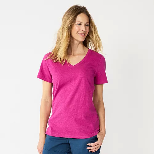 Kohl's has Buy 1 Get 1 50% Off: Sonoma Goods For Life Women's Everyday V-Neck T-Shirt (Various Colors) 2 for $14.62 ($7.31 each) + Free Store Pickup or Free S/H on $49+