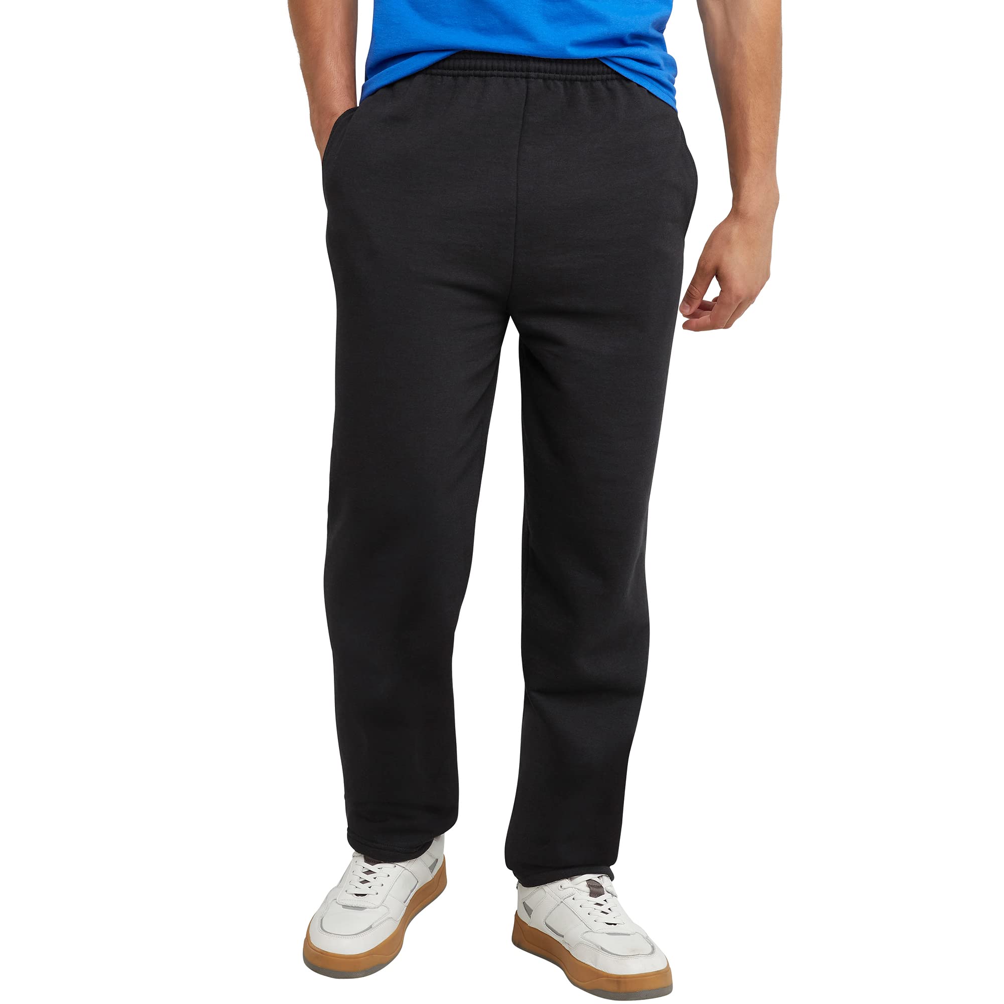 Hanes Men's ComfortSoft EcoSmart Fleece Sweatpants (Black or Charcoal ...