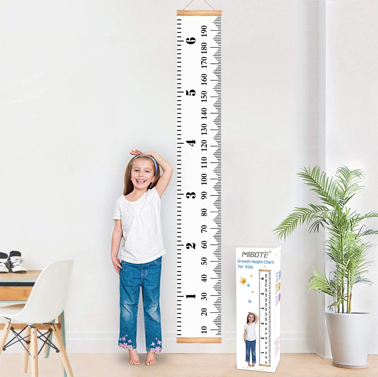 79"x7.9" Mibote Baby Hanging Canvas Growth Chart (Black & White), More $8 + Free Shipping w/ Prime or on $35+
