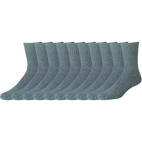 10-Pair Amazon Essentials Men's Cotton Half Cushioned Crew Socks (Grey ...