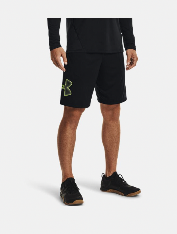 Under Armour Men's UA Tech Graphic Shorts (Black / Hi Vis Yellow)