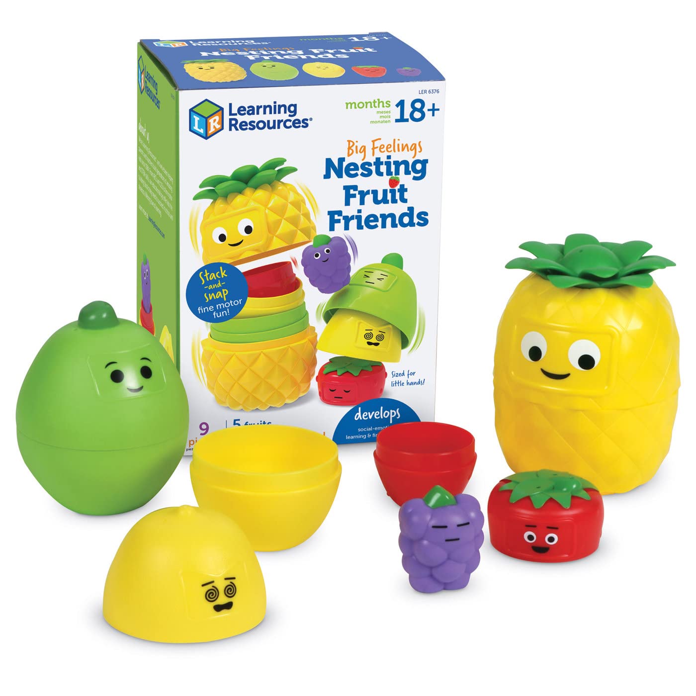 9-Piece Learning Resources Kids' Big Feelings Nesting Fruit Friends Playset $12.30 + Free Shipping w/ Prime or on $35+