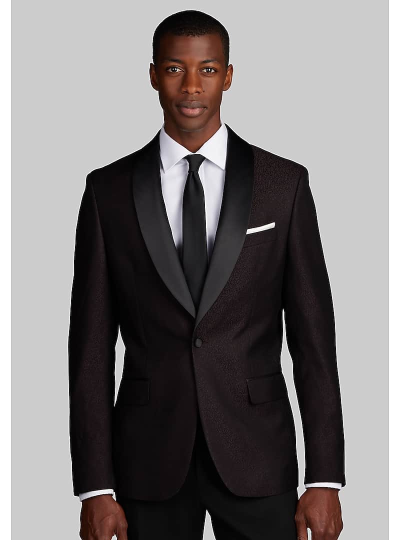 Jos. A. Bank Slim Fit Jacquard Dinner Jacket (Burgundy) 50 + Free Shipping
