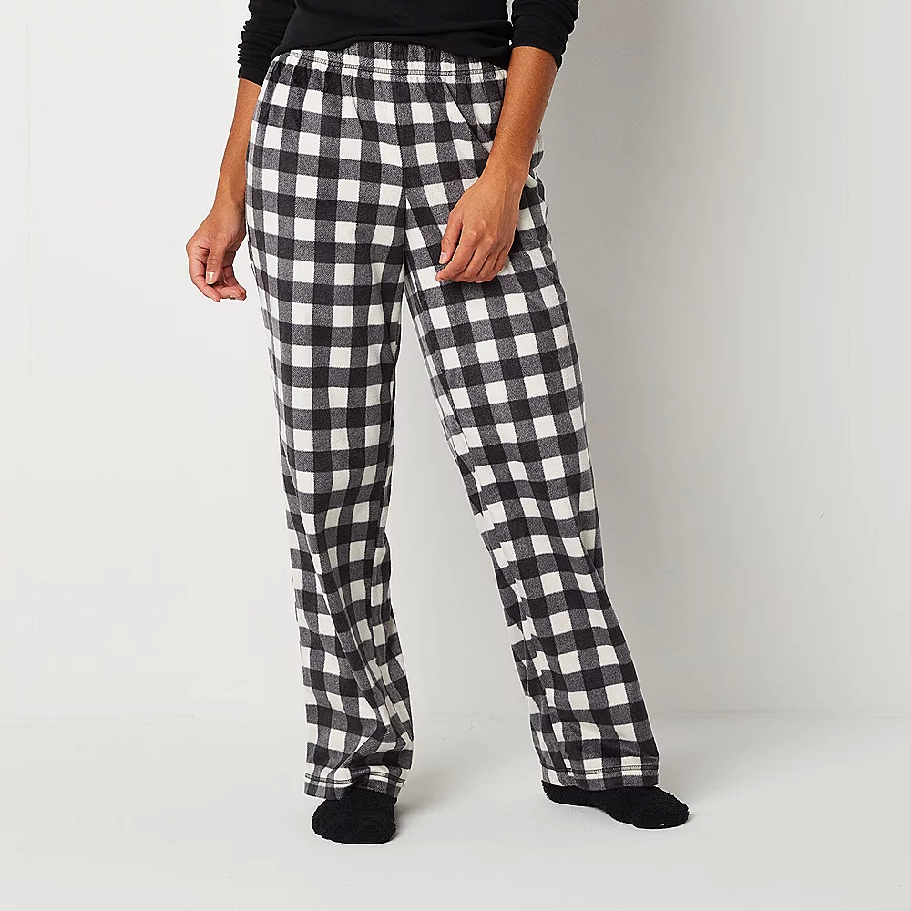 Sleep Chic Womens Pajama Fleece Pants w/ Socks (various) $5.60 + Free ...