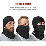 3-Way Ergodyne Wind-Proof Hinged Balaclava Face Mask (Black) $4.10