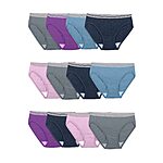 12-Pack Fruit of the Loom Women's Eversoft Cotton Bikini Underwear (various) $14.99 + Free Shipping w/ Prime or on $35+