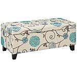 39&quot; Christopher Knight Home Breanna Fabric Storage Ottoman (White &amp; Blue Floral) $67.80 + Free Shipping
