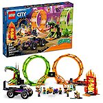 598-Piece Lego City Stuntz Double Loop Stunt Arena Monster Truck Playset w/ 2 Toy Motorcycles, 7 Minifigures &amp; Accessories $73 + Free Shipping