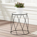 15" Better Homes & Gardens Round Plant Stand Table (Matte Black/Faux Marble Top) $9.95