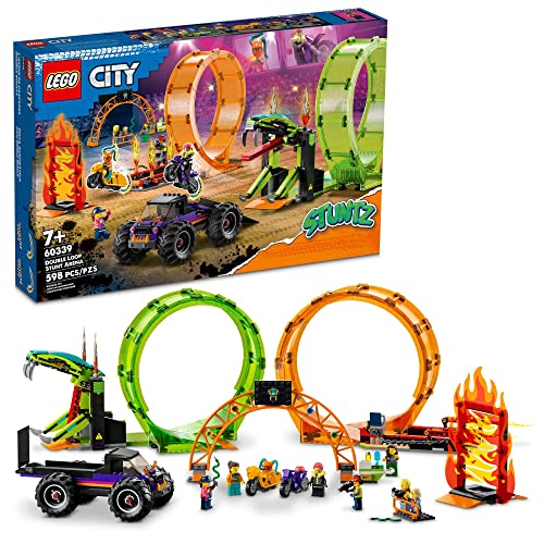 598-Piece Lego City Stuntz Double Loop Stunt Arena Monster Truck Playset w/ 2 Toy Motorcycles, 7 Minifigures & Accessories $73 + Free Shipping