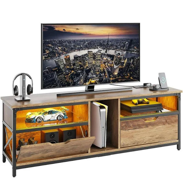 Bestier Modern TV Stand w/ Charging Station & RGB LED Lights (2 colors, Up to 75" TV) $91 + Free Shipping