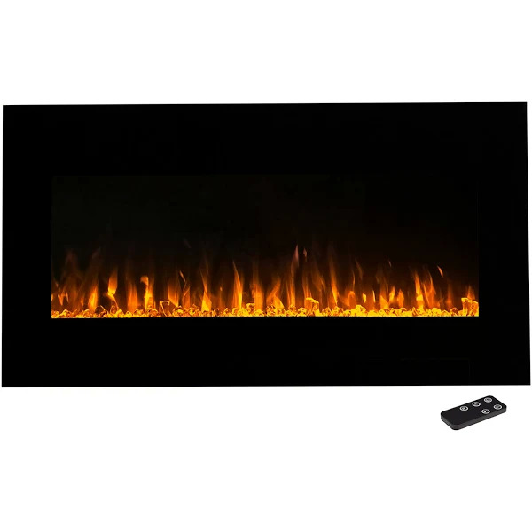 42" Northwest Modern Wall-Mount Electric Fireplace w/ Remote (Black) $164 + Free Shipping