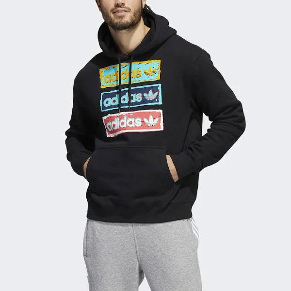 adidas Men's Tri Linear Hoodie Pullover (Black) $15.85 + Free Shipping