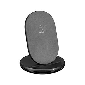 Belkin 15W Qi-Certified Wireless Charging Stand w/ Power Adapter (Black) $15 + Free Shipping w/ Prime