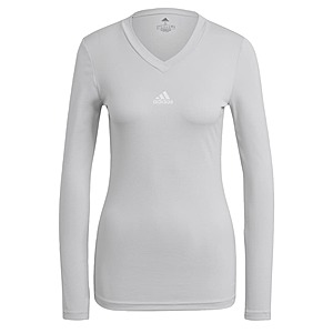 adidas Women's Team Base LS T-Shirt (Team Light Grey) $6 + Free Shipping