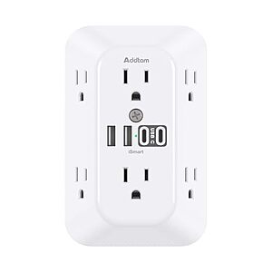 Prime: 6-Outlet Addtam Surge Protector Outlet Extender w/ 4 USB Ports (2x USB-C) $8 + Free Shipping