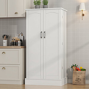 47" Red Barrel Studio Miliah Kitchen Pantry Cabinet w/ Adjustable Shelves (White) $116 & More + Free Shipping