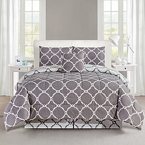 5-Pc Lux Decor Collection Down Alternative Comforter Set (King,Grey) $25.10 + Free Shipping on $35