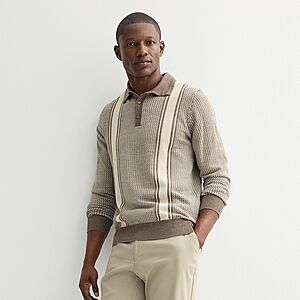 Apt. 9 Men's LS Patterned Stripe Sweater Polo (2 colors) $9.99 + Free Shipping on $49+