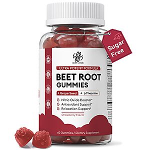 60-Ct iMATCHME Beet Root Gummies w/ Grape Seed & L-Theanine (Strawberry) $7.20 & More w/ S&S