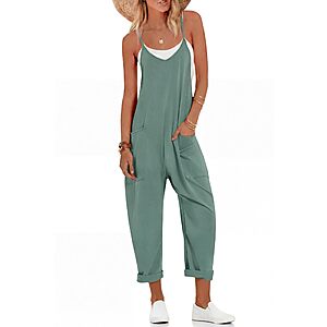 Ekouaer Women's Sleeveless Wide-Leg Jumpsuit w/ Pockets (9 colors) $9.99 + Free Shipping w/ Prime or on $35+