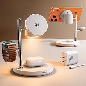 Joyroom 15W Qi2 4-in-1 MagSafe Wireless Charging Station w/ Night Lamp, 30W Wall Adapter & USB-C Cable $19.24 + Free Shipping w/ Prime or on $35+