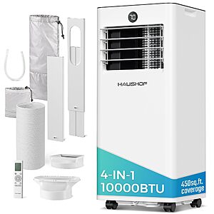 10000-BTU HAUSHOF Portable Air Conditioner w/ Remote Control $180 + Free S&H