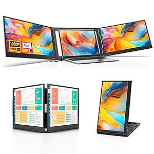 Prime: QQH Triple Screen Laptop Monitor Extender for 12"-16" Laptops $200 + Free S&H