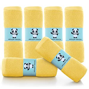 6-Pk Hiphop Panda 10" Ultra-soft 2-Layer Baby Washcloths (various colors)