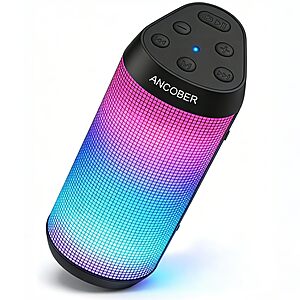 ANCOBER 20W Portable 8-Mode LED Bluetooth Speaker w/ 30-Hour Playtime (Black)
